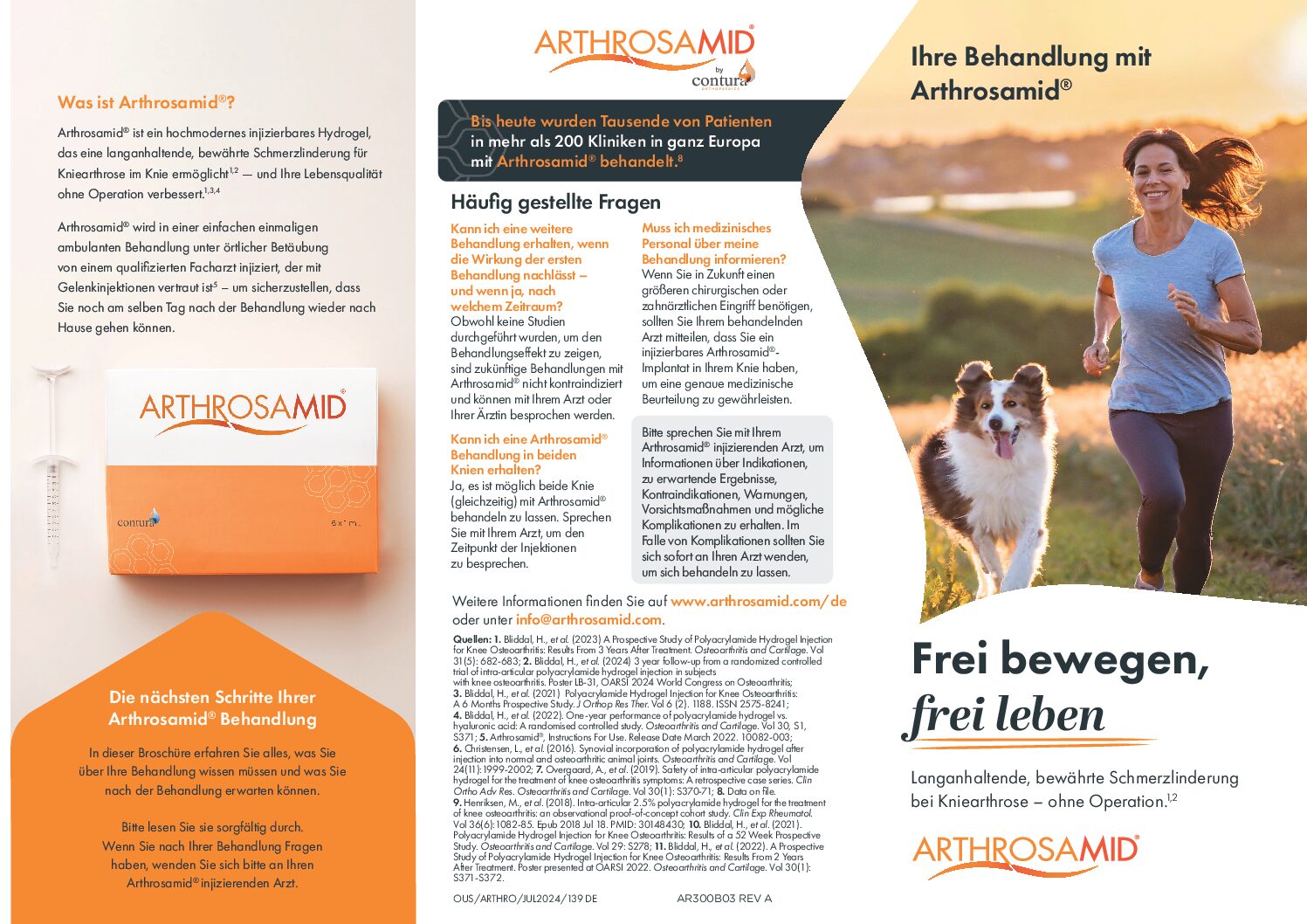 Arthrosamid Brochüre Injektion Patienten Info