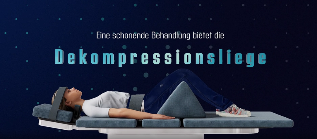 Dekompressionsliege SpineMed tv Wartezimmer