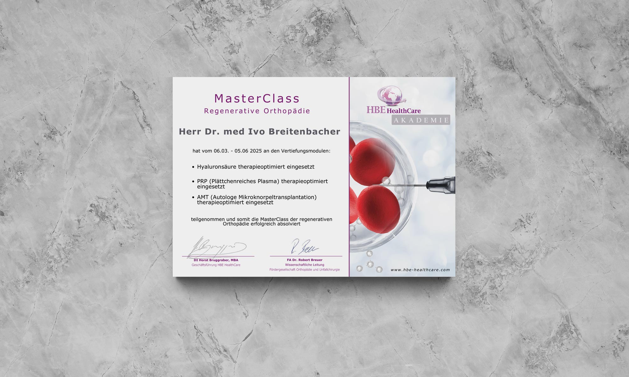 MasterClass Regnerative Orthopädie Dr. Ivo Breitenbacher
